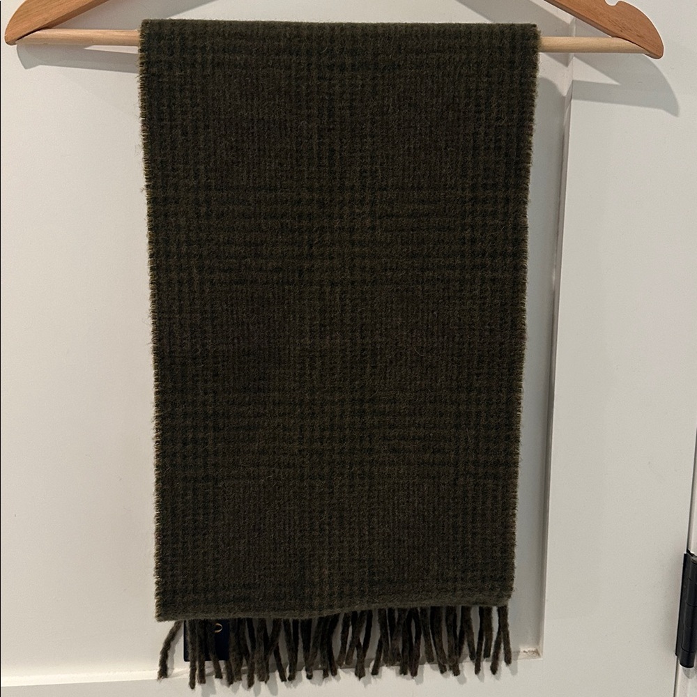 Polo by Ralph Lauren Reversible Dark Green Plaid Scarf - Picture 7 of 9
